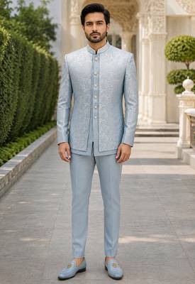 Sky blue open jodhpuri for men ::: men's ethnic wear 1