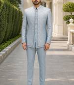 Sky blue open jodhpuri for men ::: men's ethnic wear
