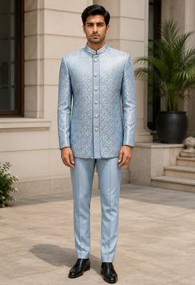 Sky blue open jodhpuri for men ::: men's ethnic wear 1