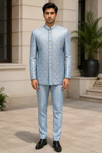 Sky blue open jodhpuri for men ::: men's ethnic wear