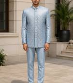 Sky blue open jodhpuri for men ::: men's ethnic wear