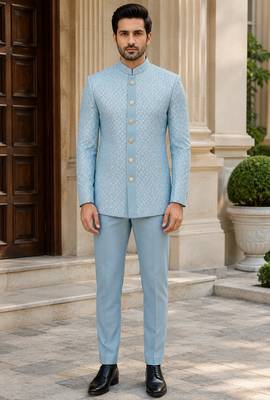 Sky blue open jodhpuri for men ::: men's ethnic wear 1