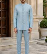 Sky blue open jodhpuri for men ::: men's ethnic wear