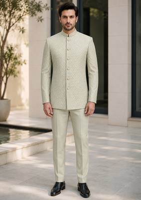 Pista green open jodhpuri for men ::: men's ethnic wear 1