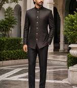 Midnight black open jodhpuri for men ::: men's ethnic wear