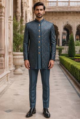 Bottle green open jodhpuri for men ::: men's ethnic wear 1