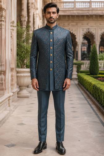 Bottle green open jodhpuri for men ::: men's ethnic wear