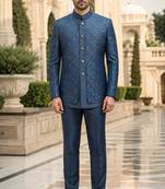 Turquoise open jodhpuri for men ::: men's ethnic wear