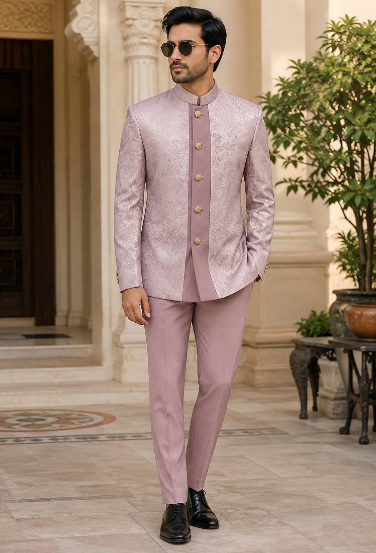 Light pink open jodhpuri for men ::: men's ethnic wear