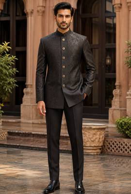 Midnight black open jodhpuri for men ::: men's ethnic wear 1