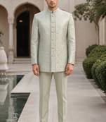 Pista green open jodhpuri for men ::: men's ethnic wear
