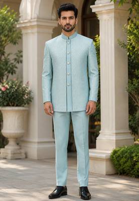 Sky blue open jodhpuri for men ::: men's ethnic wear 1
