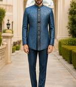 Turquoise open jodhpuri for men ::: men's ethnic wear