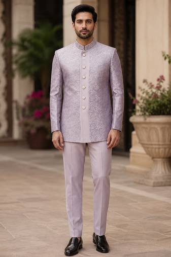 Purple open jodhpuri for men ::: men's ethnic wear