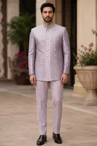 Purple open jodhpuri for men ::: men's ethnic wear