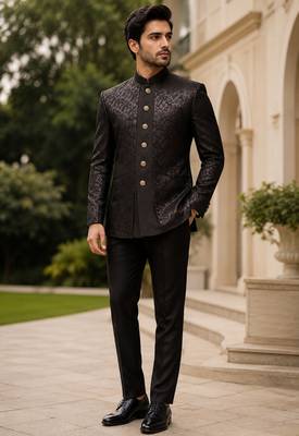 Midnight black open jodhpuri for men ::: men's ethnic wear 1