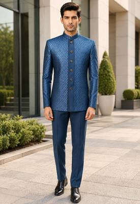 Turquoise open jodhpuri for men ::: men's ethnic wear 1