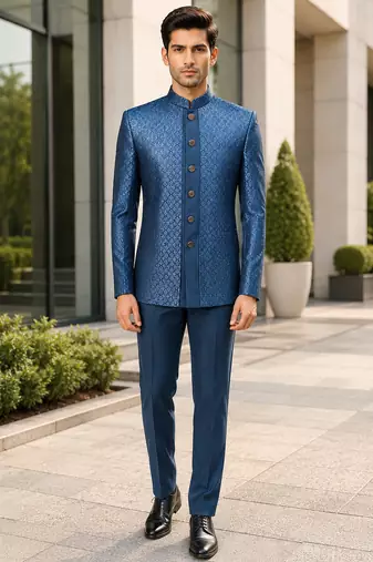 Turquoise open jodhpuri for men ::: men's ethnic wear