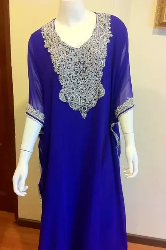 Royal blue luxury dubai farasha kaftan