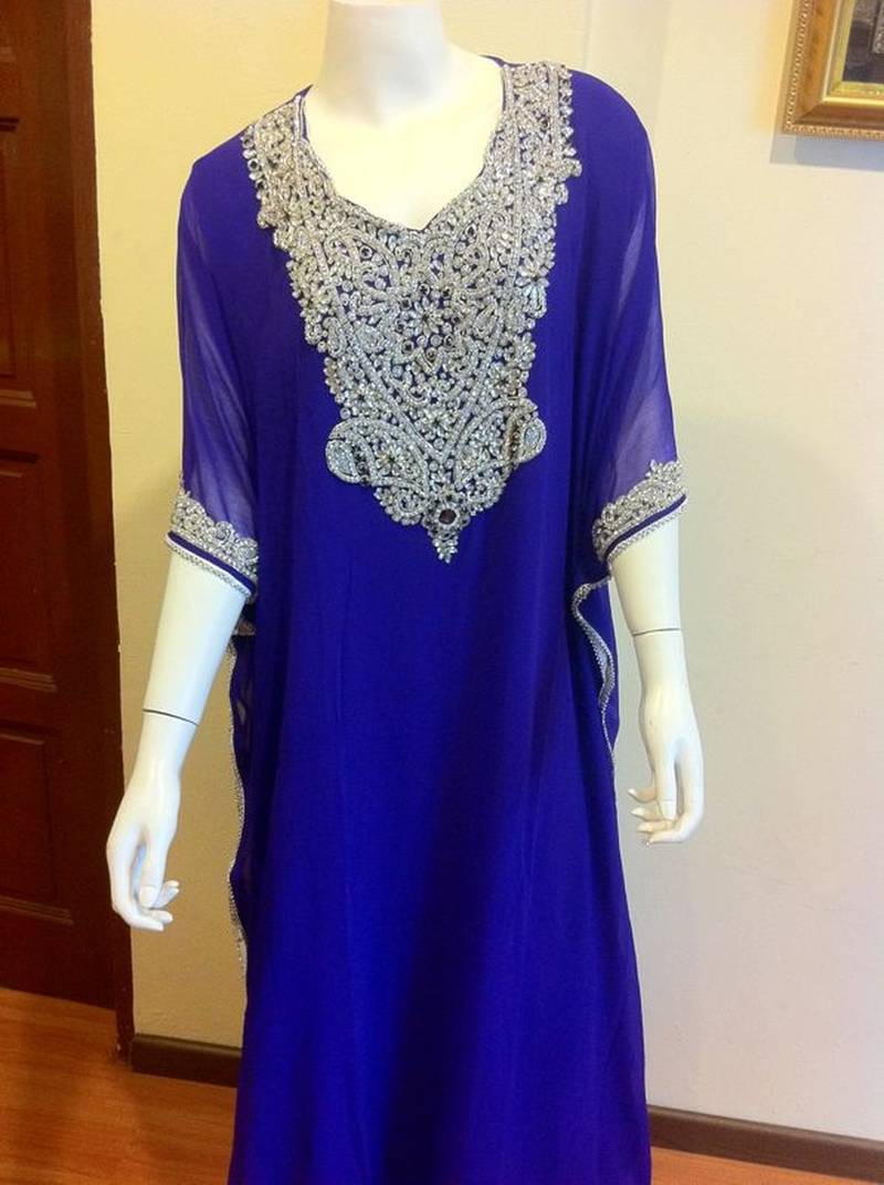 Royal blue luxury dubai farasha kaftan