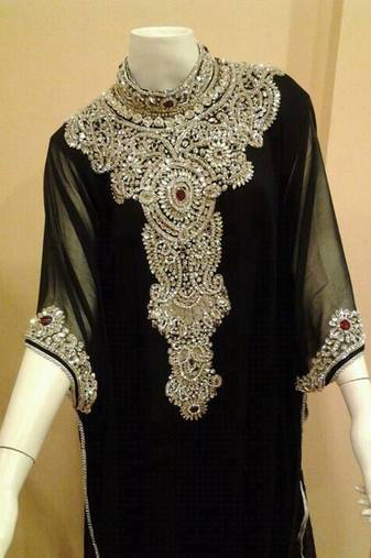 Black dubai fashion farasha kaftan