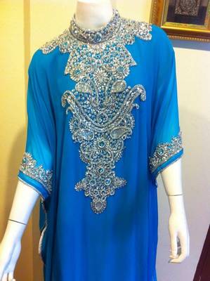 Turqouise blue dubai trend farasha kaftan 1