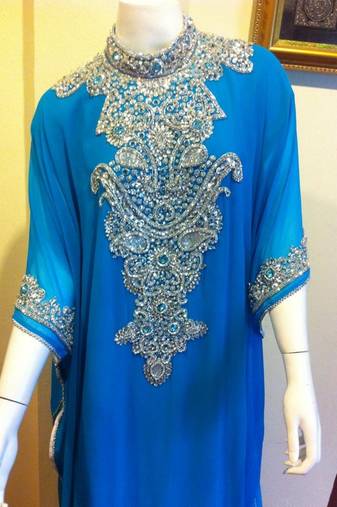 Turqouise blue dubai trend farasha kaftan