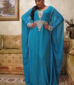 Turqouise blue dubai jalabiya kaftan