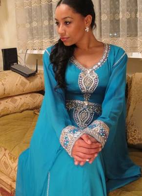 Turqouise blue dubai jalabiya kaftan 2