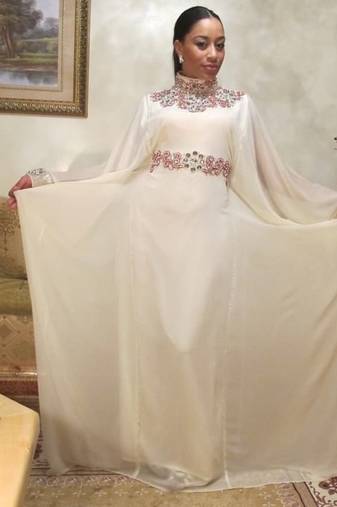 Offwhite designer dubai farasha kaftan