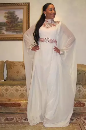 Offwhite designer dubai farasha kaftan