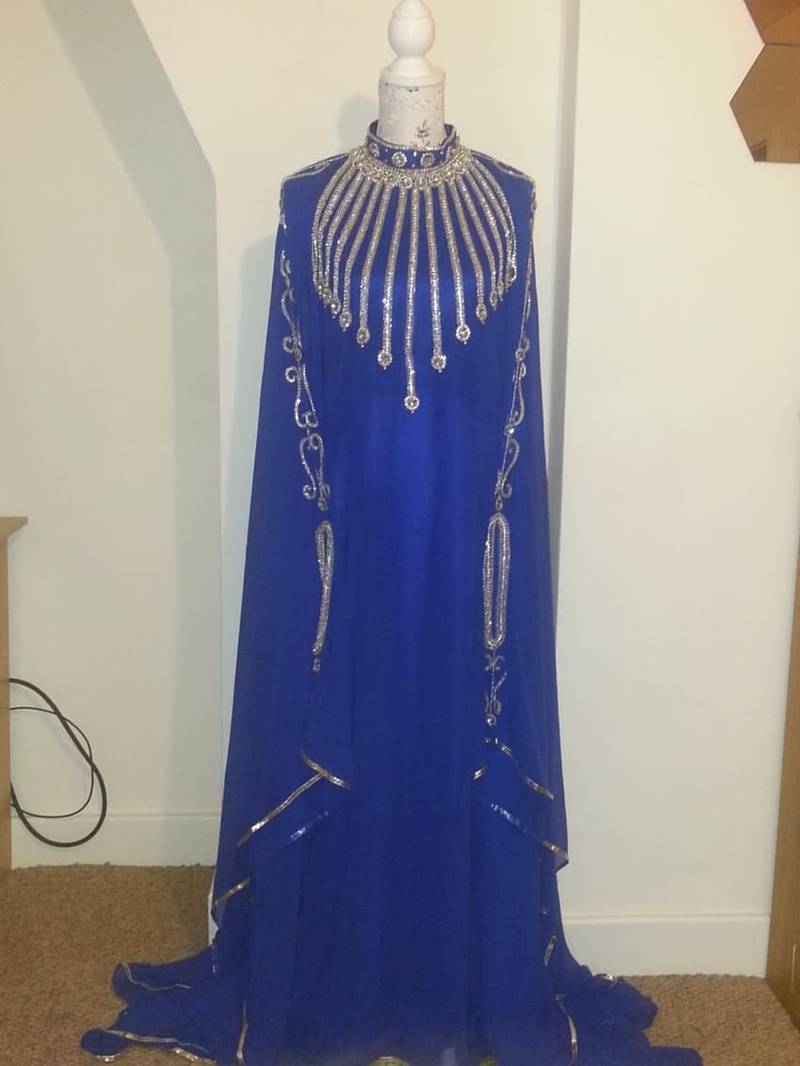 Royal blue eid special jalabiya dubai kaftan