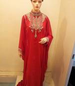 Red elegant beaded arabic kaftan