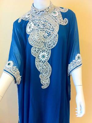 Royal blue gorgeous dubai evening kaftan 1