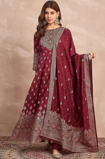 Women Ethnic Motifs Printed Panelled Kurta with Trousers & Dupatta