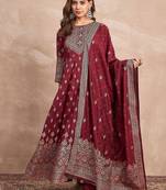 Women Ethnic Motifs Printed Panelled Kurta with Trousers & Dupatta
