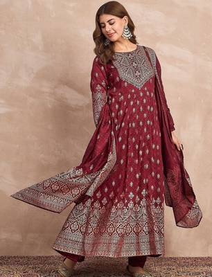 Women Ethnic Motifs Printed Panelled Kurta with Trousers & Dupatta 5