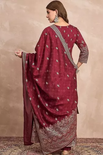 Women Ethnic Motifs Printed Panelled Kurta with Trousers & Dupatta