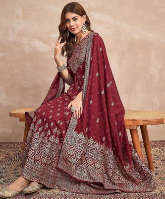 Women Ethnic Motifs Printed Panelled Kurta with Trousers & Dupatta 7