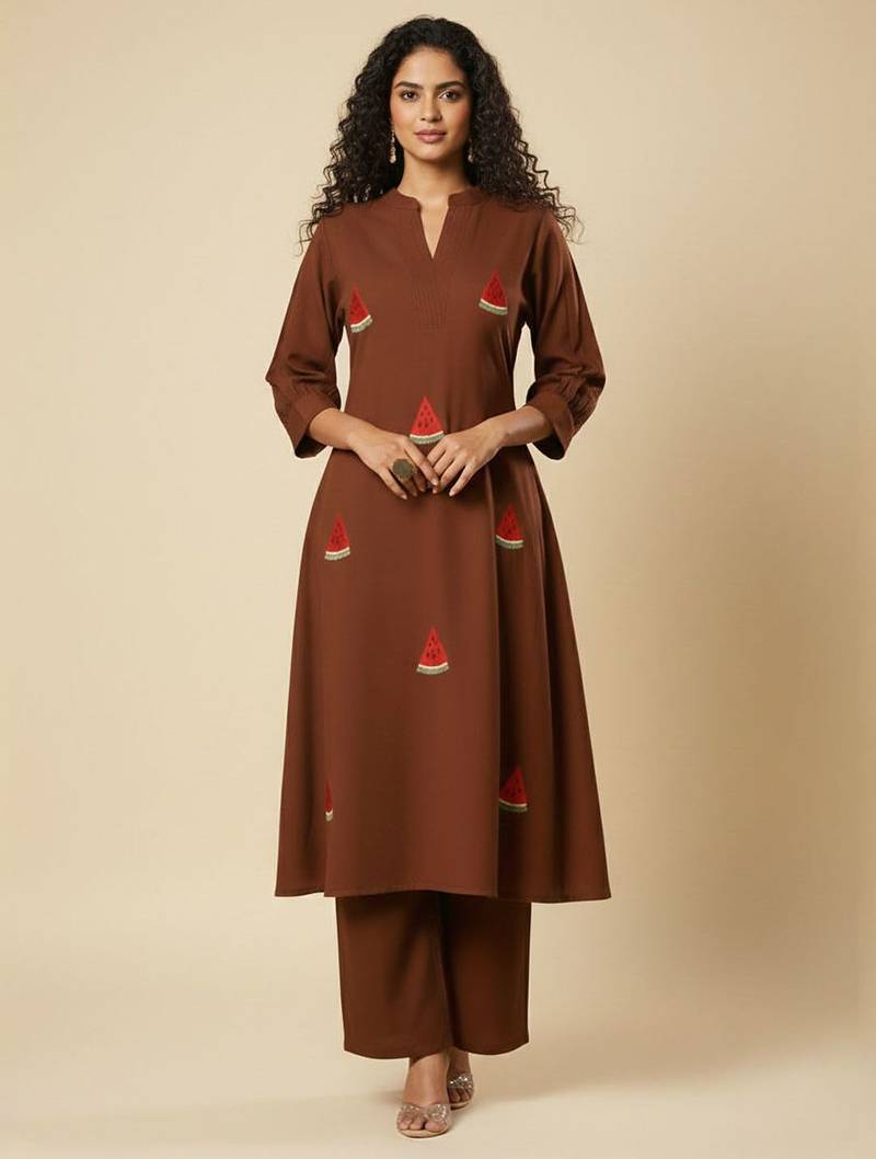 Women Ethnic Motifs Embroidered Regular Kurta with Trousers