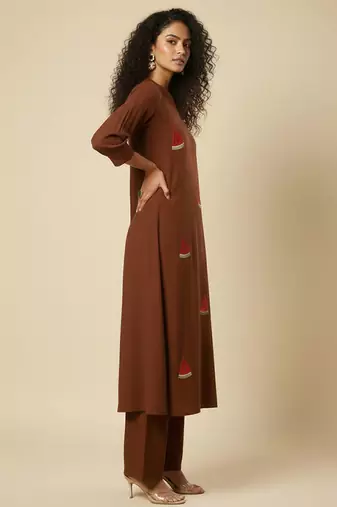 Women Ethnic Motifs Embroidered Regular Kurta with Trousers