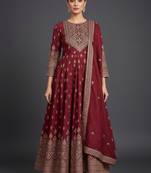 Women Ethnic Motifs Panelled Kurta with Trousers & With Dupatta
