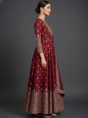Women Ethnic Motifs Panelled Kurta with Trousers & With Dupatta 2
