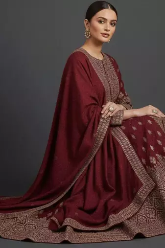 Women Ethnic Motifs Panelled Kurta with Trousers & With Dupatta