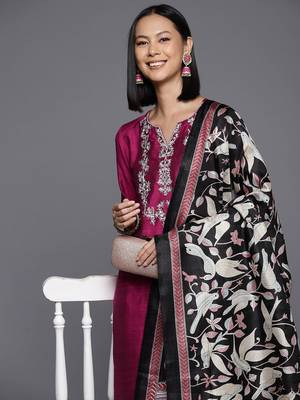 Women Floral Yoke Design Regular Sequinned Kurta with Trousers & Dupatta 2