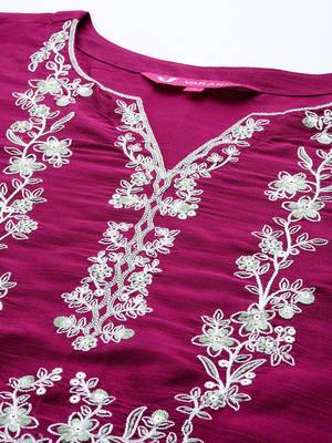 Women Floral Yoke Design Regular Sequinned Kurta with Trousers & Dupatta 3