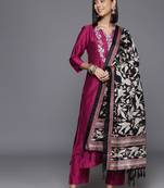 Women Floral Yoke Design Regular Sequinned Kurta with Trousers & Dupatta