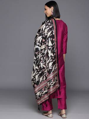 Women Floral Yoke Design Regular Sequinned Kurta with Trousers & Dupatta 7
