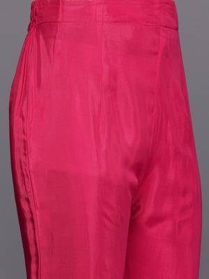 Ethnic Motifs Printed Sequinned Pure Silk Kurta With Trousers & Dupatta 3