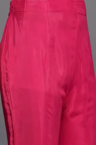 Ethnic Motifs Printed Sequinned Pure Silk Kurta With Trousers & Dupatta